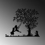 Wallity Swing And Kids Escultura de pared metálica negra